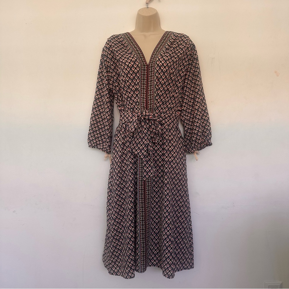 Max Studio Cinched Front Midi Dress Floral Women's Size Medium